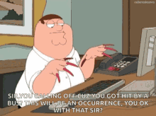 typing peter griffin long nails family guy