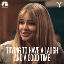 Trying To Have A Laugh And A Good Time Hassie Harrison GIF - Trying To Have A Laugh And A Good Time Hassie Harrison Yellowstone GIFs