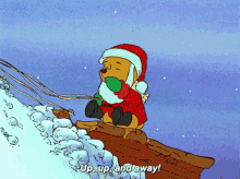 Winnie The Pooh Up Up And Away GIF - Winnie The Pooh Up Up And Away Santa GIFs