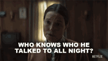 Who Knows Who He Talk To All Night Bev Keane GIF - Who Knows Who He Talk To All Night Bev Keane Samantha Sloyan GIFs