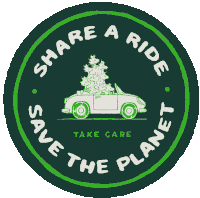 Share A Ride Save The Planet Sticker - Share A Ride Save The Planet Woodstock Stickers