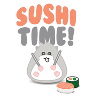 Sushi Roll Sushi Time Sticker - Sushi Roll Sushi Time Japanese Cuisine Stickers