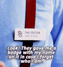 Doctor Who Name Badge GIF - Doctor Who Name Badge Job GIFs