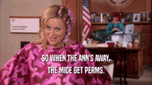 away parks and rec ann is away perms leslie knope