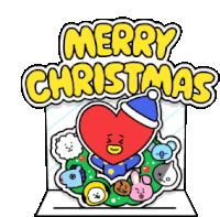 Bt21 Merry Christmas Sticker - Bt21 Merry Christmas Tata Stickers