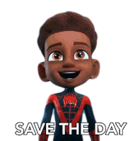 Save The Day Miles Morales Sticker - Save The Day Miles Morales Spidey And His Amazing Friends Stickers