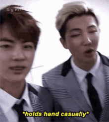 namjin hold hands casually hold hands casually trophy