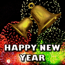 happy new year ring in the new year happy new year fireworks happy new year bells 3d gifs artist