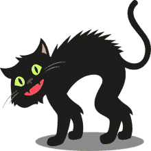 black cat halloween party joypixels bad luck dark cat
