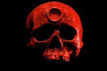 skull red logo dripping