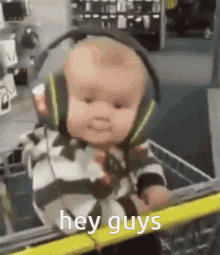 Hey Guys Baby Headphones GIF - Hey Guys Baby Headphones Gaming GIFs
