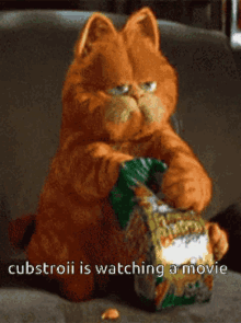 Cubstroii Watching A Movie GIF - Cubstroii Watching A Movie Garfield GIFs
