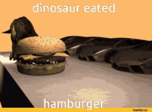 Hamburger Dinosaur GIF - Hamburger Dinosaur Eat GIFs