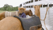 Put On Saddle Katey Jo Gordon GIF - Put On Saddle Katey Jo Gordon Ultimate Cowboy Showdown GIFs