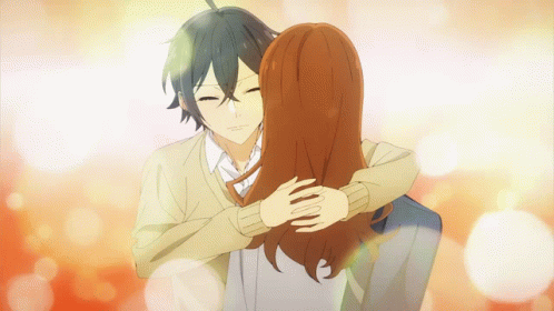 cute gay anime hug gif