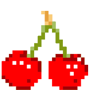 Pixel Art Cherries Fruits Sticker - Pixel Art Cherries Cherries Pixel Art Stickers