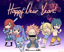 Happy New Year Fireworks GIF - Happy New Year Fireworks Fairy Tail GIFs