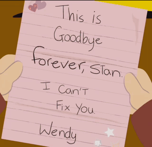South Park Wendy Gifs - Wendy Breaks Up With Stan