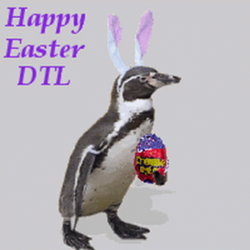 Happy Easter Penguin GIF.