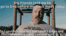 Mall Cop Passed Out GIF - Mall Cop Passed Out Track Meet GIFs