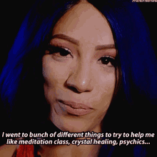 Sasha Banks Meditation Class GIF - Sasha Banks Meditation Class Crystal Healing GIFs