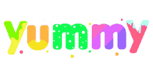 yummy food tasty delicious animated text