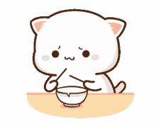 mochi peachcat cat cute cat eat hungry