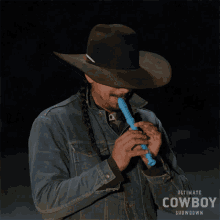 Playing Flute Stephen Yellowtail GIF - Playing Flute Stephen Yellowtail Ultimate Cowboy Showdown GIFs