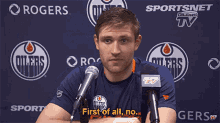 Leon Draisaitl First Of All No GIF - Leon Draisaitl First Of All No No GIFs