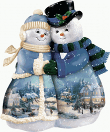 marry snowman love couple snowing