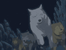anime running run away wolves dog