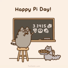 Happy Pi Day GIF - Pusheen Pi 31415 GIFs