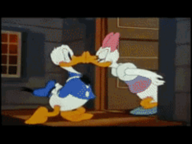 Donald Duck Daisy Duck GIF - Donald Duck Daisy Duck Kiss - Discover & S...