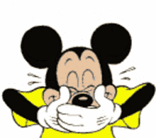 hihihi mickey mouse laughing yellow shirt
