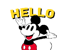 Hello Mickey Mouse Sticker - Hello Mickey Mouse Smiling Stickers