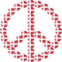 Denmark Flag Peace Sign Joypixels Sticker - Denmark Flag Peace Sign Peace Sign Joypixels Stickers