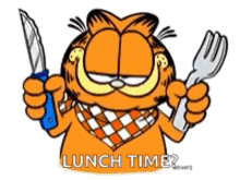 Garfield Lunch Time GIF - Garfield Lunch Time Time To Eat GIFs