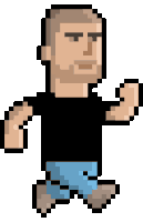 Animated Man Running Sticker - Animated Man Running Pixelated Stickers