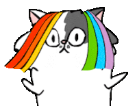 Cat Rainbow Hair Sticker - Cat Rainbow Hair Sassy Stickers
