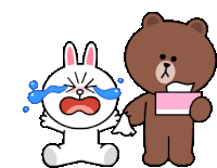 Brown And Cony Bear Sticker - Brown And Cony Bear Crying Stickers