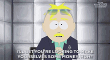 Ill Bet Youre Looking To Make Yourselves Some Money Huh Leopold Butters Stotch GIF - Ill Bet Youre Looking To Make Yourselves Some Money Huh Leopold Butters Stotch Victor Chaos GIFs