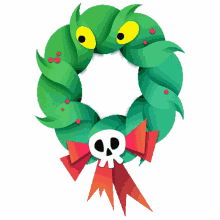 spooky halloween christmas decor wreath monster