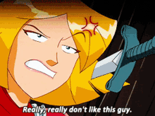 Totally Spies Clover GIF - Totally Spies Clover Really Really Dont Like This Guy GIFs