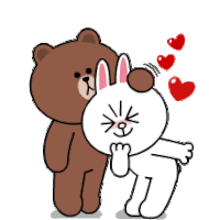 Touch Touching Sticker - Touch Touching Cony Brown Stickers