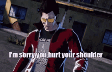 No More Hero No More Heroes GIF - No More Hero No More Heroes Im Sorry You Hurt Your Shoulder GIFs