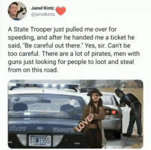 pirate state trooper speeding