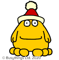 Busythings Christmas Sticker - Busythings Christmas Yellow Monster Stickers