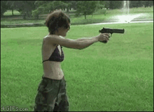 Desert Eagle Gun Fail GIF - Desert Eagle Gun Fail Woman With Gun GIFs