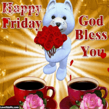 Happy Friday God Bless You GIF - Happy Friday God Bless You Roses GIFs