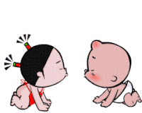 Kissing Pobaby Sticker - Kissing Pobaby Baby Stickers